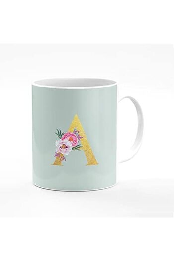 Stylizedd Designer Printed Coffee Mug 11oz Ceramic Personalised Gift Mugs Cup - Custom Monogram Init