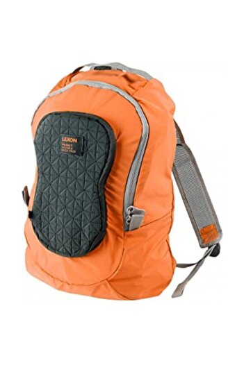 Lexon Peanut foldable backpack in Orange pouch