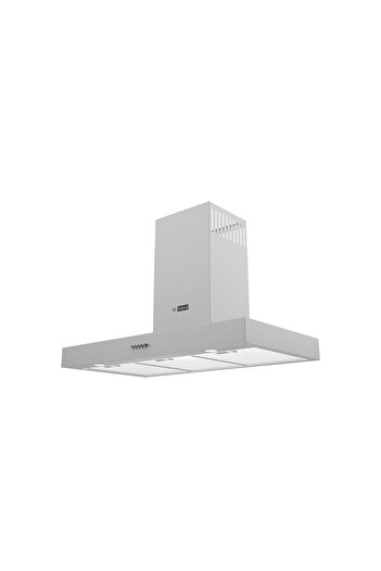 GL GENERAL 90x45cm Wall Ranger Hood, 1000 Watt, T Shape, Silver Steel, 5 Filters, 3 Speeds, Noiseless, 2 Lights