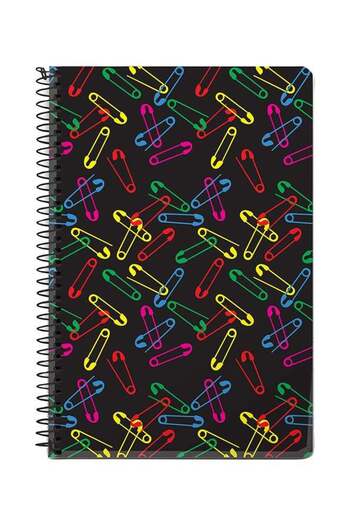 Stylizedd Safety Pins A5 Spiral Notebook Multicolour