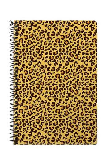 Stylizedd Leopard Skin Print A5 Spiral Notebook Brown/Yellow