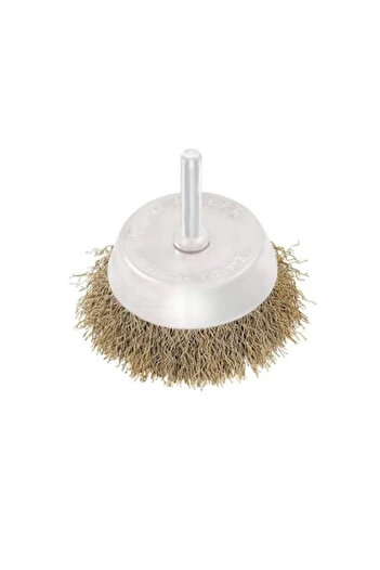 beorol Brass Wire Brush, Circular, with Shaft, 63 mm,