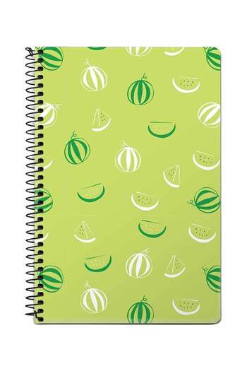 Stylizedd Watermelon Bits A5 Spiral Notebook Green/White