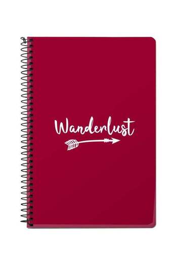 Stylizedd Wanderlust Printed A5 Spiral Notebook Purple/White