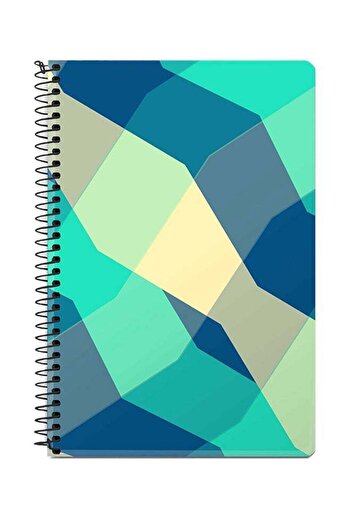 Stylizedd Checkered Aqua A5 Spiral Notebook Multicolour