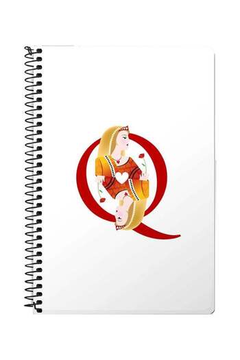 Stylizedd Queen Of Hearts A5 Spiral Notebook White
