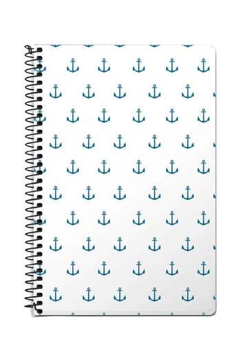 Stylizedd Anchor Blue A5 Spiral Notebook White