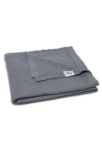 Jollein Cotton Knitted Blanket 100 x 75 cm, Jollein, Pointelle Grey
