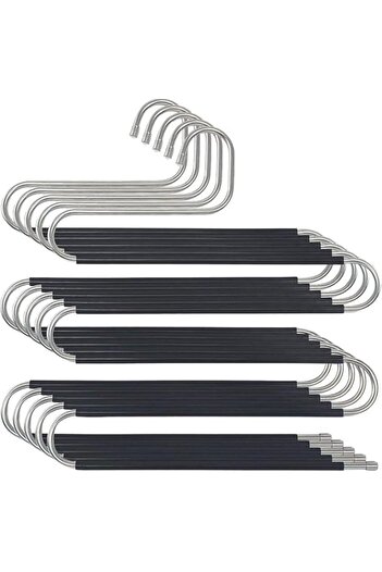 Generic Bolivia's Pants Hangers, 5 Piece Multi-Purpose Closet Hangers with Non-Slip Clips, Slim Design Spac