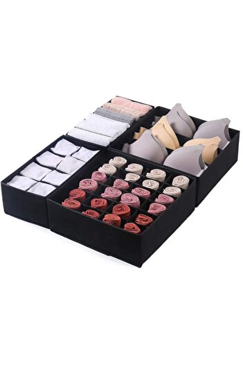 Generic STORESLA™ 4 PCS Drawer Organizer, Wardrobe Clothes Storage Organizer Box, Underwear Bra Organiser C
