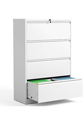 concent Large zippered file cabinet with 4 drawers, gray color