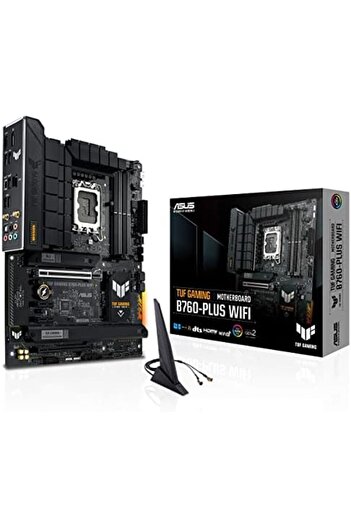 ASUS لوحة أم TUF Gaming B760-PLUS WiFi من ASUS، معالج Intel من الجيل الثاني عشر والثالث عشر، LGA 1700 ATX