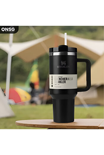 Generic Quencher H2.0 Flowstate Thermos Mug 1180ml Stainless Steel, Black