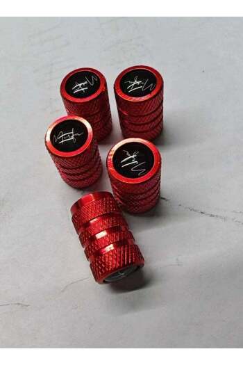 Mirfa Anodized Alloy Tyre Air Valve Stem Caps (Red - Pack of 5)