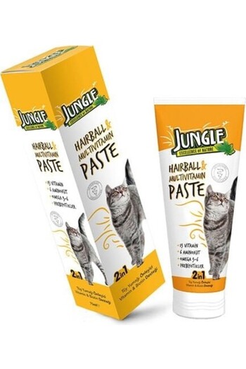 Jungle Anti Hairball ve Multivitamin Deri ve Tüy Sağlığı Destekleyici Kedi Malt Macunu 75 ml