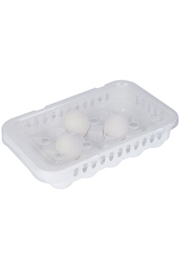 Evvano Hygienic Egg Storage Container 15 Compartments with Lid