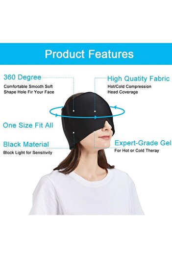 Generic Double layer Gel Packed Tension Headache Relief Hat, Heat & Cool Therapy, Migraine & Headache Relief