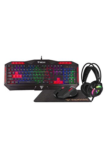 gamdias Poseidon M2 4-in-1 Gaming Combo: Multi-color Backlit Keyboard, HD Headset, Advanced Gaming M