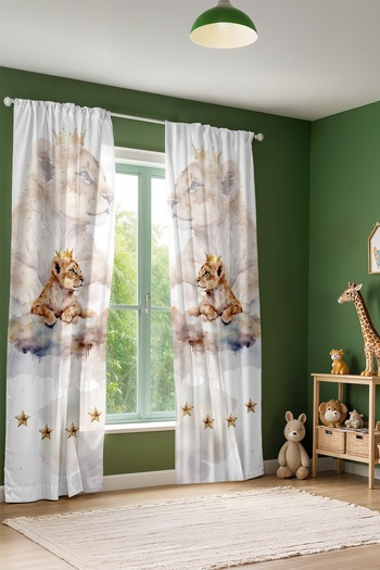 EVPANYA Baby King Lion Patterned Children's Baby Room Background Curtain (Single Wing Pricing)