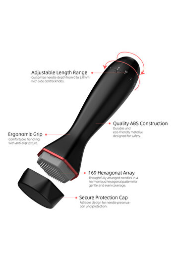 Mr Pin Mr.Pin Derma Stamp, 169 Titanium Pins, New Luxury and Upgraded Model, Premium Skin & Hair Care tool