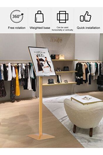 KidLe Sign Holder Stand A3 - Adjustable Floor Standing Sign Poster DisplayHolder - Signage Stand