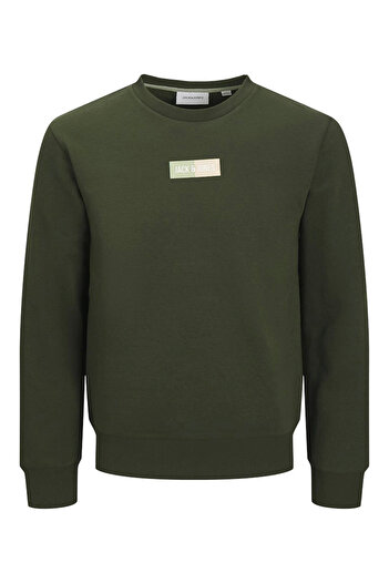 Jack & Jones Ανδρικό φούτερ Jjpa Khaki 12278617