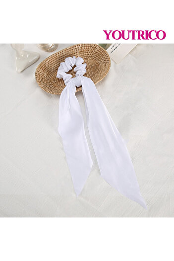 Youtrico 1pcs Satin-bow, long headband with a scrunchie,hair clips,Large hair ties- Gift / Wedding /Birthday
