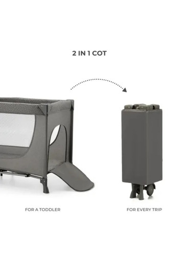 Kinderkraft Travel Cot JOY 2, Dark Grey, Without Accessories