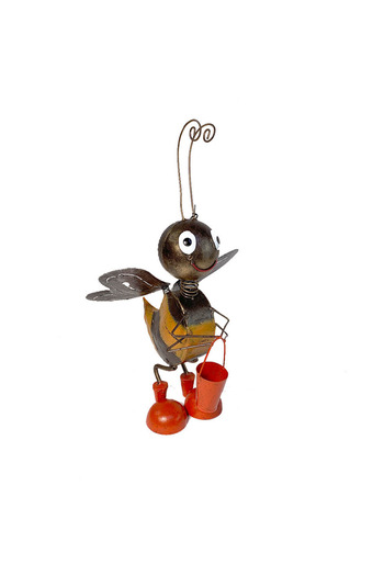 OEM Metal garden decoration Bee with bucket 37x22x24 cm