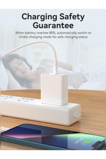 Vention 1-port USB-C Wall Charger(20W) UK-Plug For iphone 11/12/13, ipad Pro/Air - White