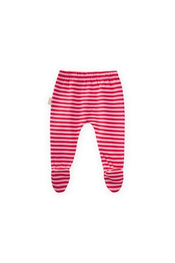 Cigit Footed Baby Pants 0-6 Months Powder Coral Striped