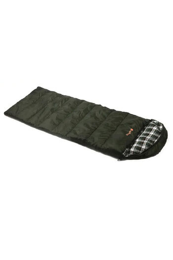 ACTION ONE Fiordland hooded envelope sleeping bag, 200+35 *80 cm, army