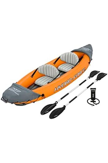 BESTWAY Hydro-Force Rapid Kayak | 2 Person Inflatable Kayak Set with Seats, Backrest, Paddles, Hand Pump and