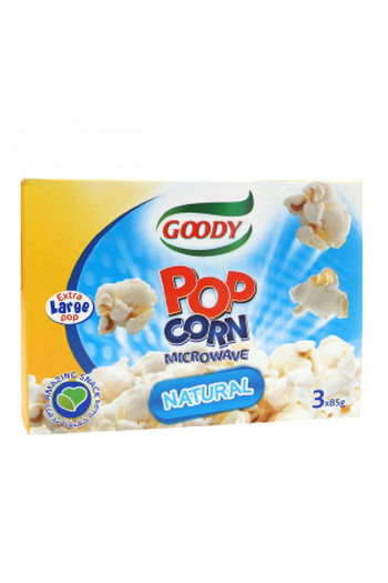 Goody Microwave PopCorn Natural Flavor, 3 × 85 g