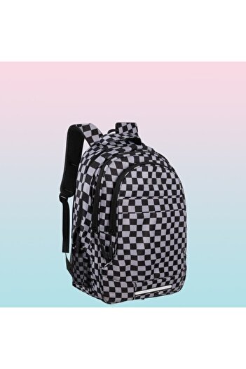zola School bag and backpack set, 3 compartments, pockets, 50x30x20/42x34 cm, 30L, checked