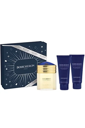 Boucheron Pour Homme, Men's Gift Set-Eau de Parfum 100ml+Shower Gel 100ml+After Shave Balm 100ml
