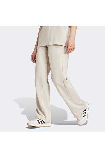 adidas Essentials Small Logo Feel Cozy Open Hem Kadın Bej Eşofman Altı