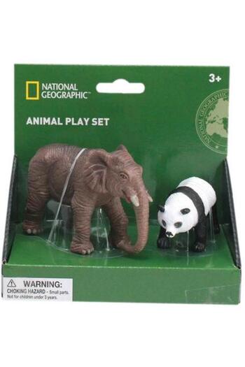 NATIONAL GEOGRAPHIC Set of 2 figurines - Elephant and Panda Bear
