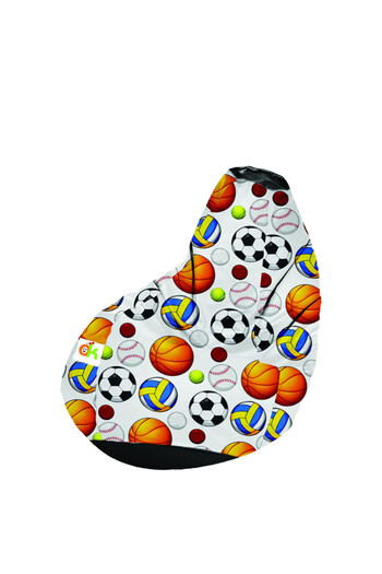 fluffy Multi-colored sports ball design bean bag chair for kids - comfortable and fun