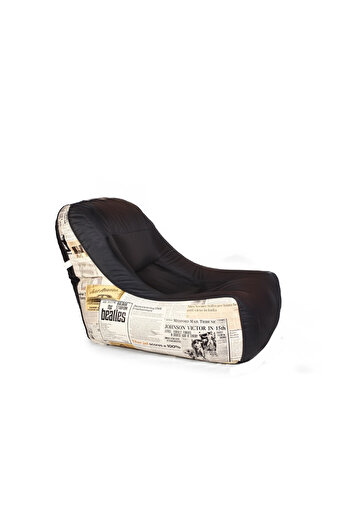 fluffy Newspaper Print Recliner Chair - Modern and Comfortable Design