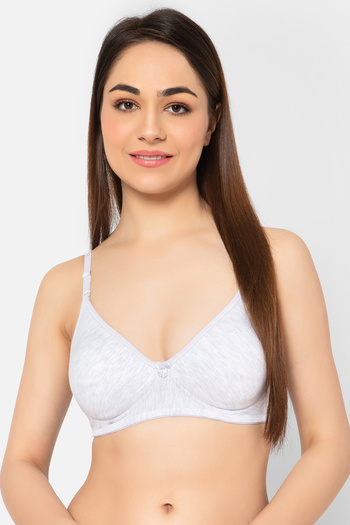 Clovia Non-Padded Non-Wired Full Cup Multiway T-shirt Bra in Light Grey Melange - Cotton Rich