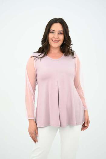 Bigsize Women's plus size blouse 1857-24 Light pink / 2XL