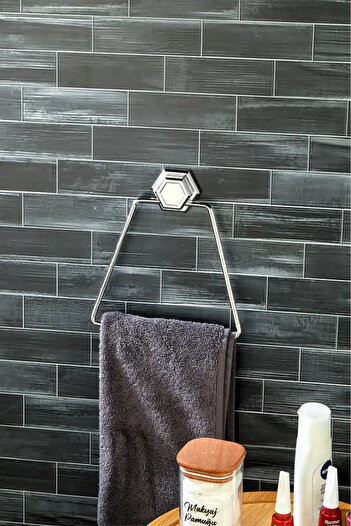 FBZhome Yapışkanlı Üçgen Gümüş Metal Havluluk Askısı Banyo Düzenleyici