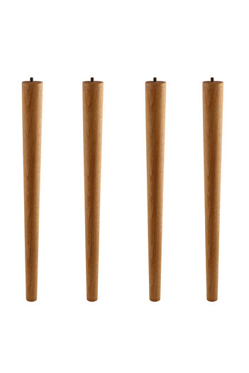 Badem10 Brown Painted (with Apparatus) Wood 50 cm Set of 4 Natural Table Coffee Table Leg Cylinder Modern Legs