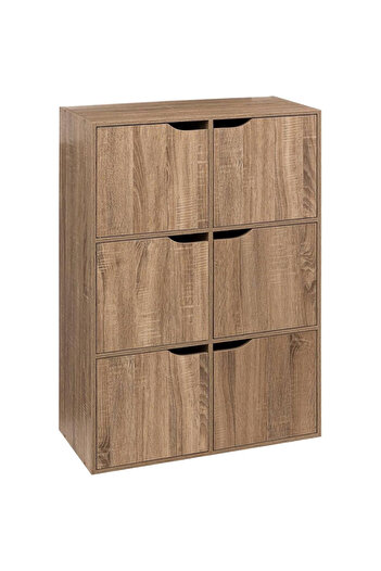 5FiveSmart 5Five Mix n Modul chest of drawers, 6 compartments, oak finish, 67x32x101 cm, beige