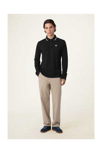 Fila Biella Regular Tipped Long Sleeve Polo Shirt