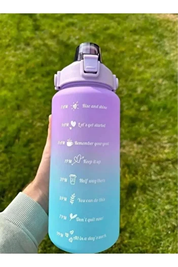 cosmoshome Motivational Water Bottle Water Bottle 2 Liter Sticker and Straw Water Bottle