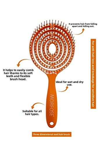 Morfose New Generation Anti-Shedding and Breakage Stretchable Oval Hair Brush for Sensitive Hair
