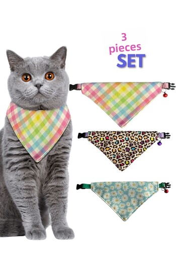 Cocopet Patterned Scarf Bandana Cat Collar Set of 3
