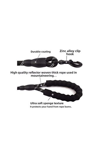 UconeX Dog Collar Strap Reflective 130 Cm Strap for Medium and Large Size Dogs